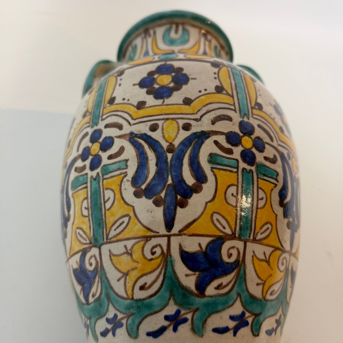 Majolica-style Vase With Two Handles -photo-5