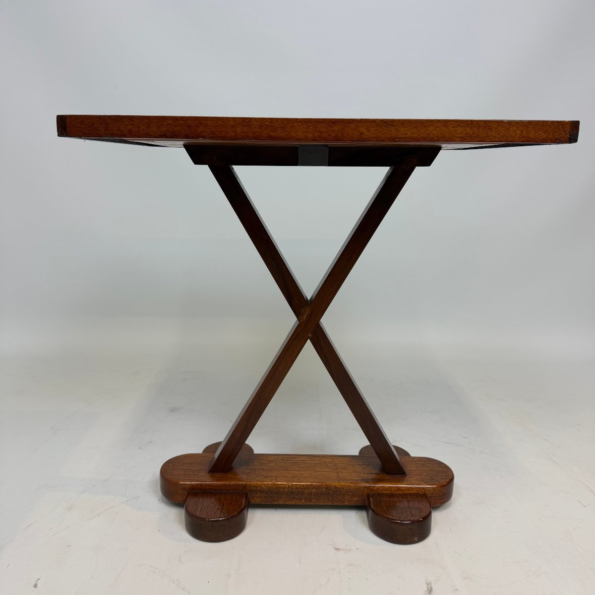 Art Deco Side Table With Inlaid Marquetry-photo-3