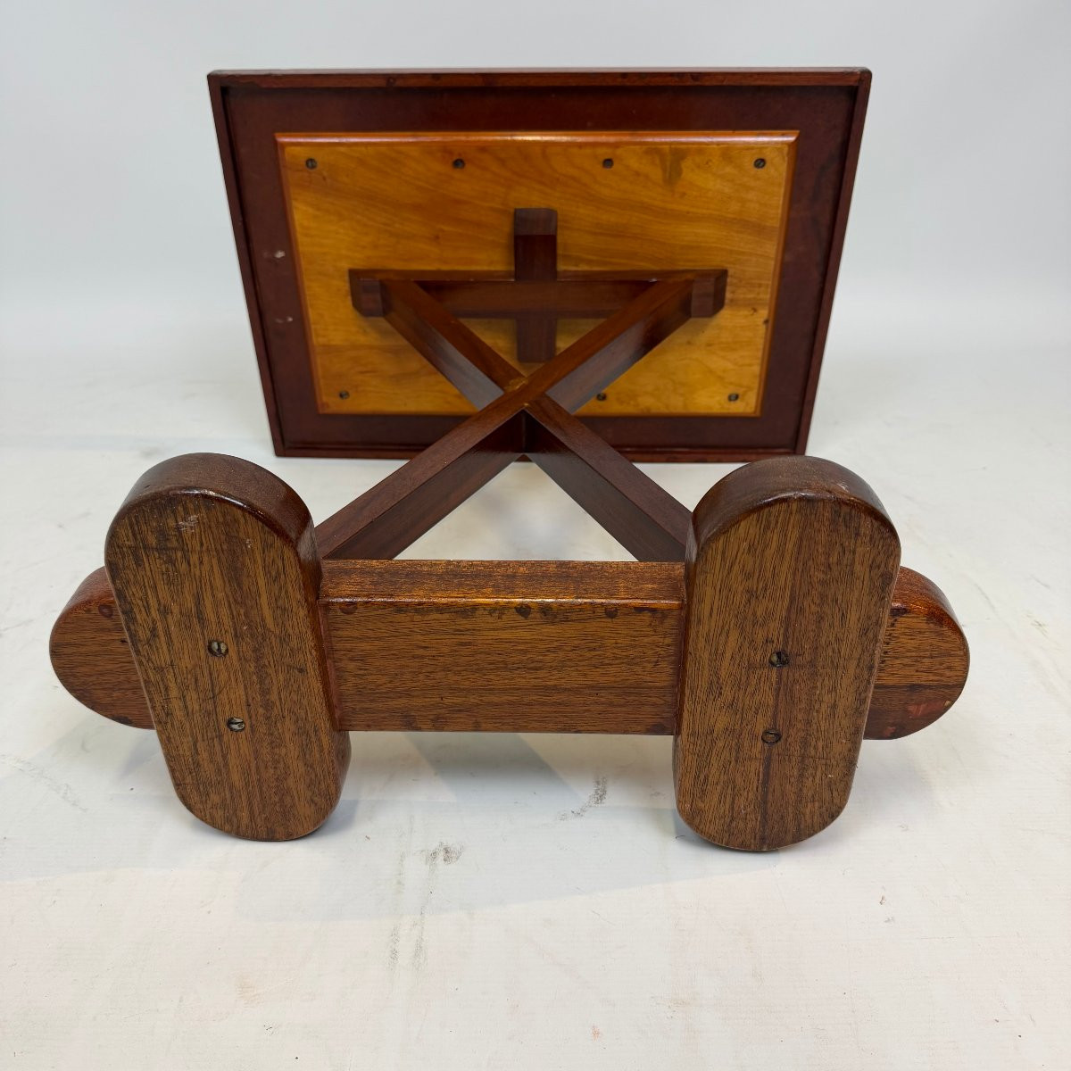 Art Deco Side Table With Inlaid Marquetry-photo-2