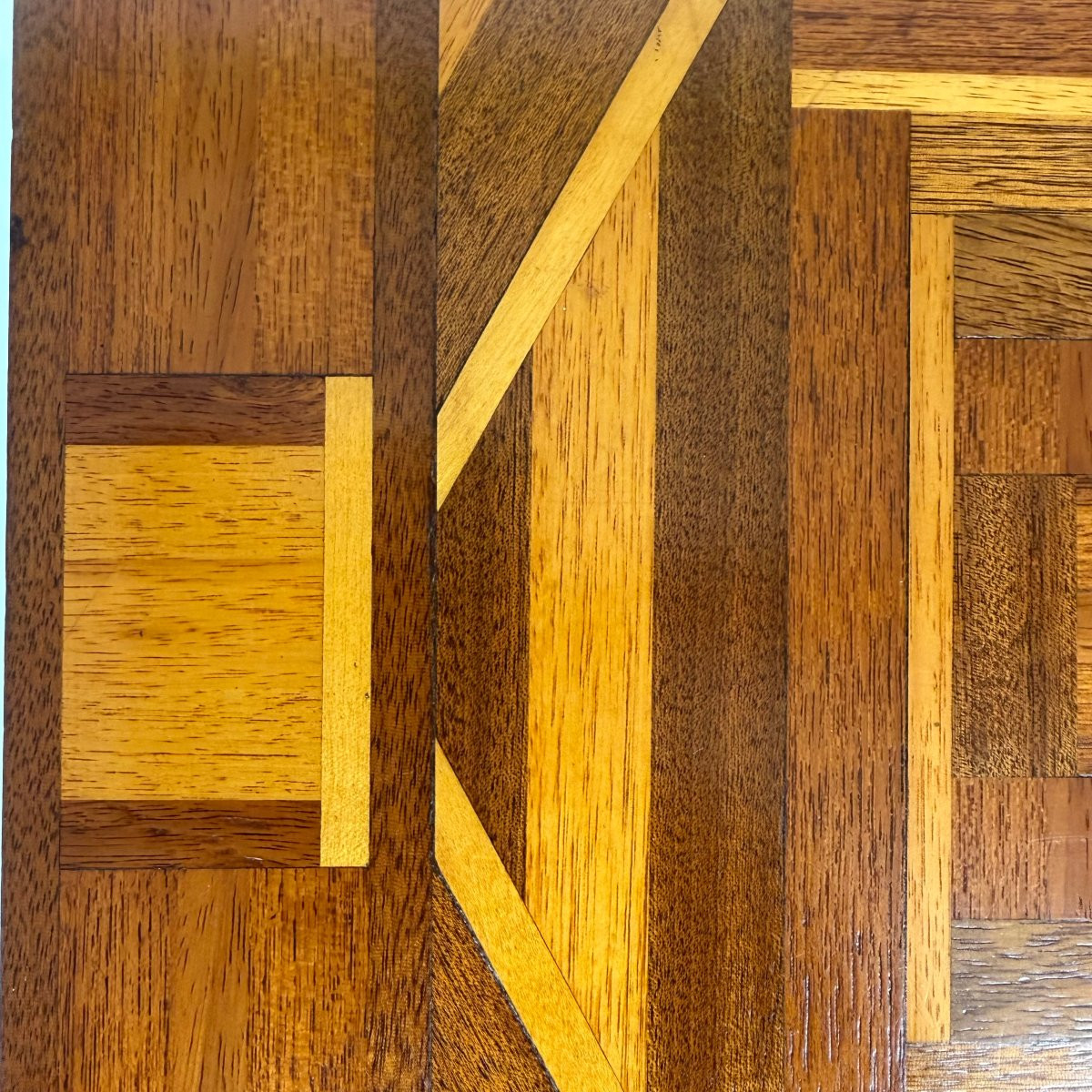 Art Deco Side Table With Inlaid Marquetry-photo-5