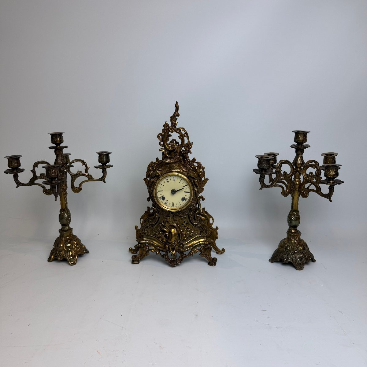 Ensemble de cheminée trois pièces de style Louis XV -photo-1