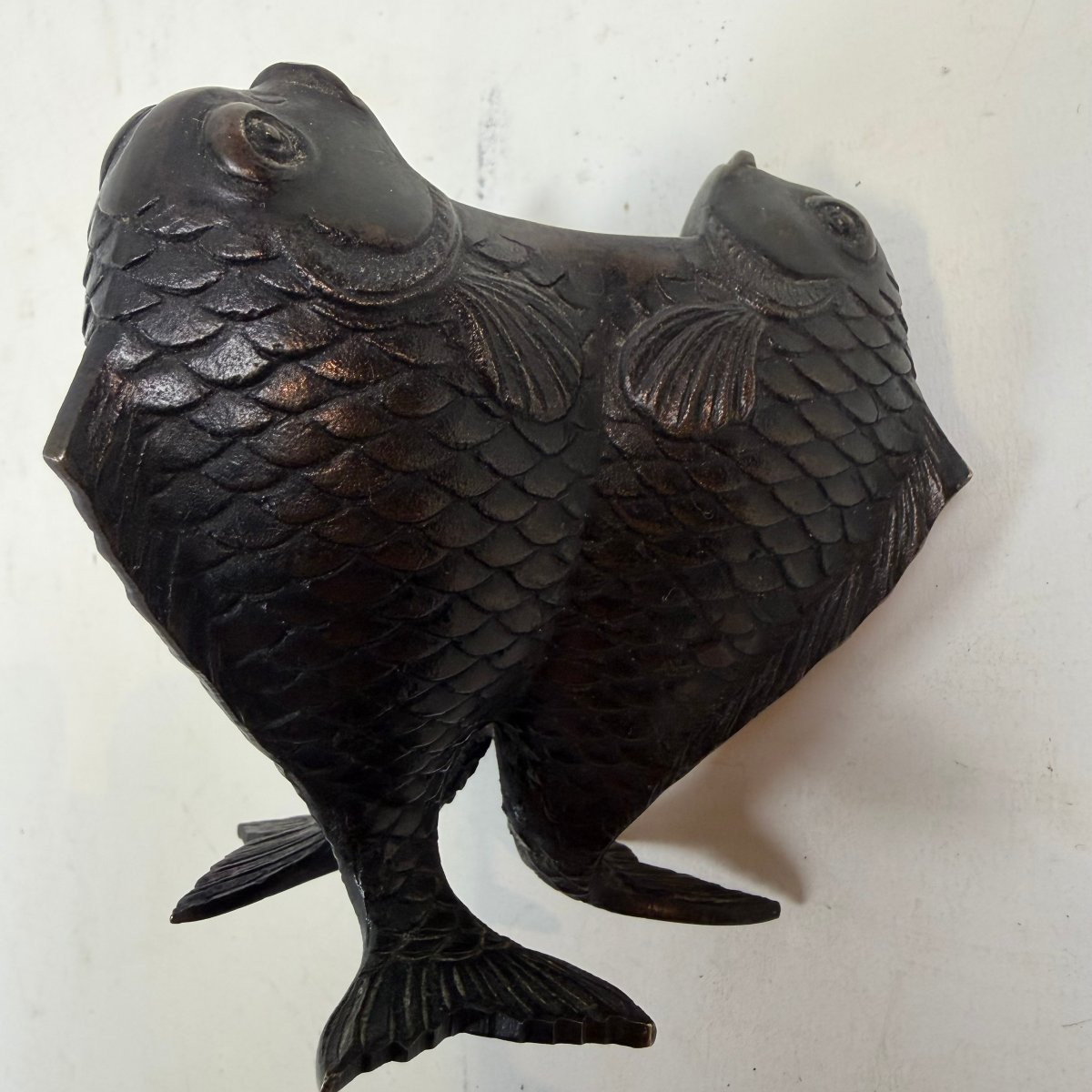 Okimono en bronze patiné -photo-5