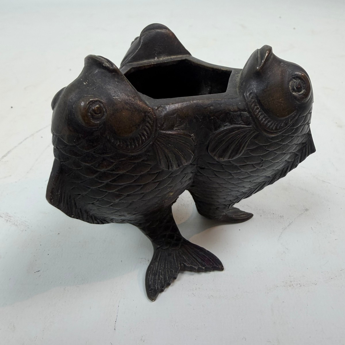 Okimono en bronze patiné 