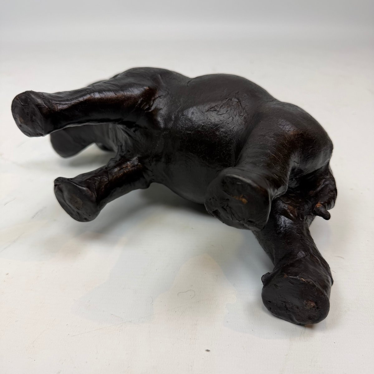 Hippopotame en cuir du milieu du siècle -photo-5