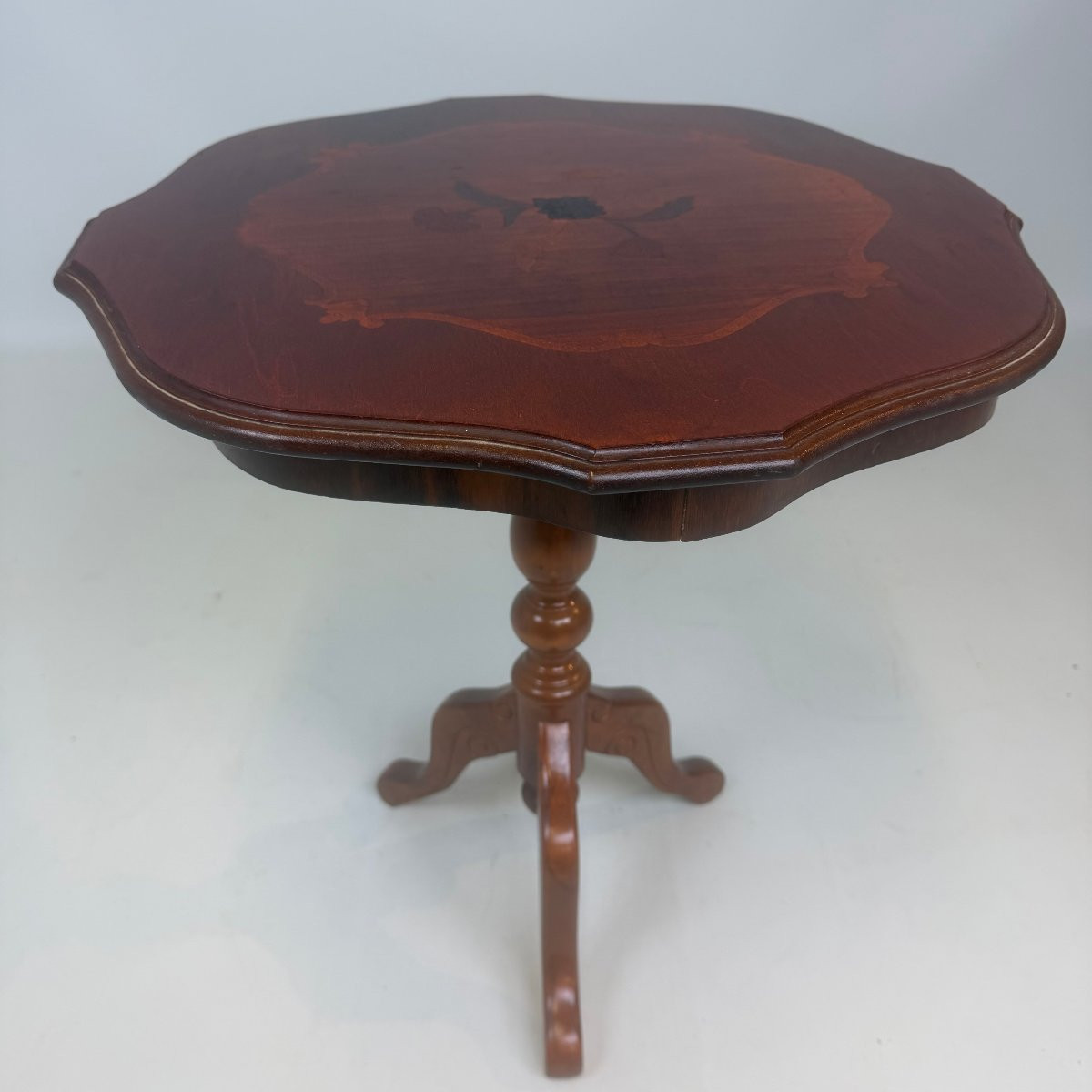 Tripod Side Table With Marquetry Top-photo-4