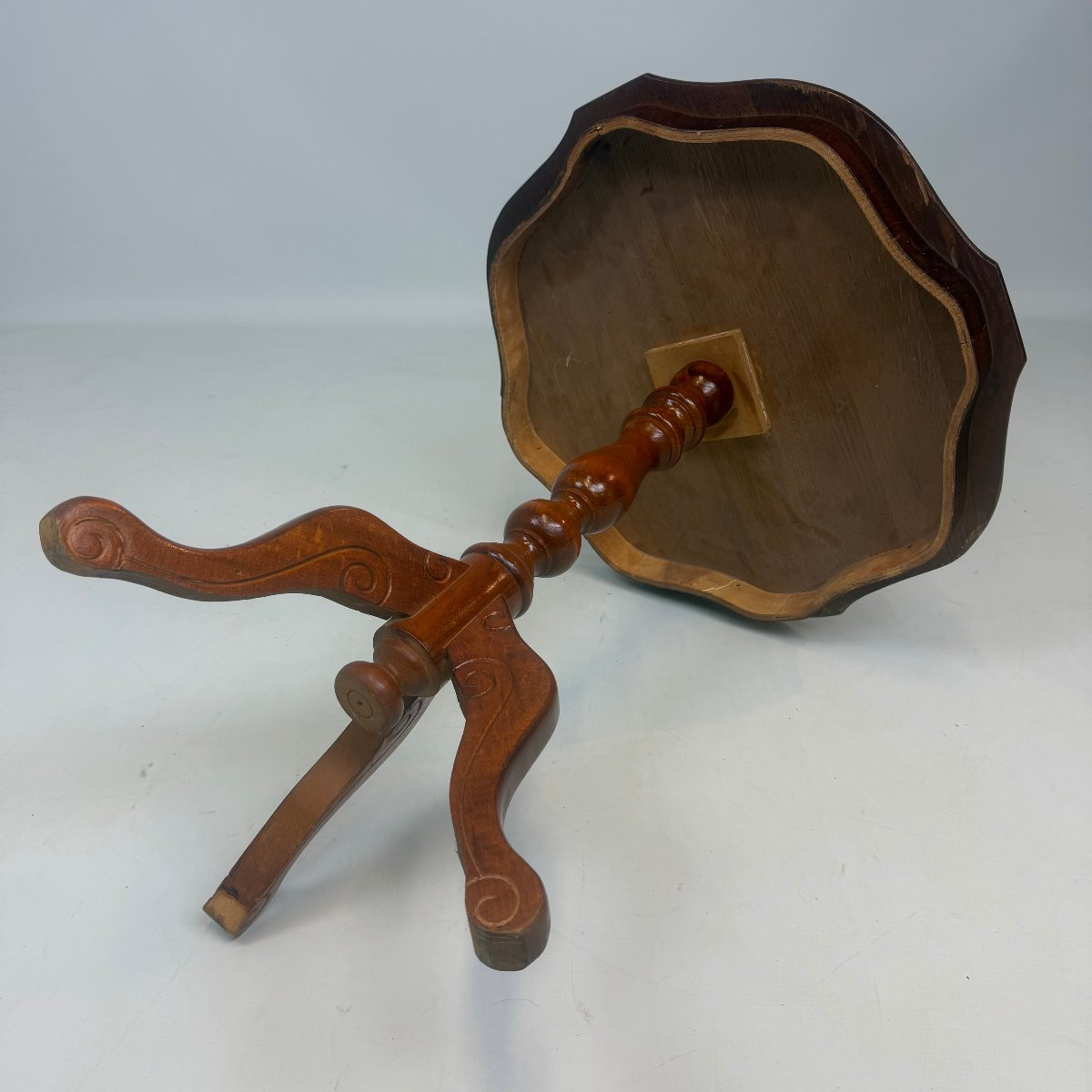 Tripod Side Table With Marquetry Top-photo-2