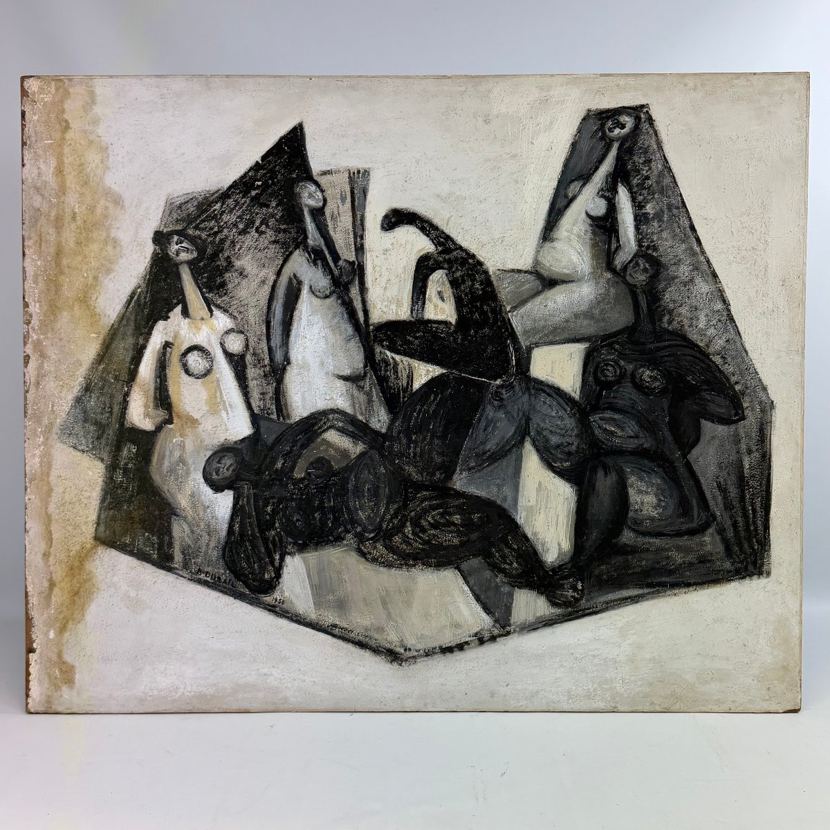 Huile sur papier « Amitiés » de Berthe Dubail-photo-3