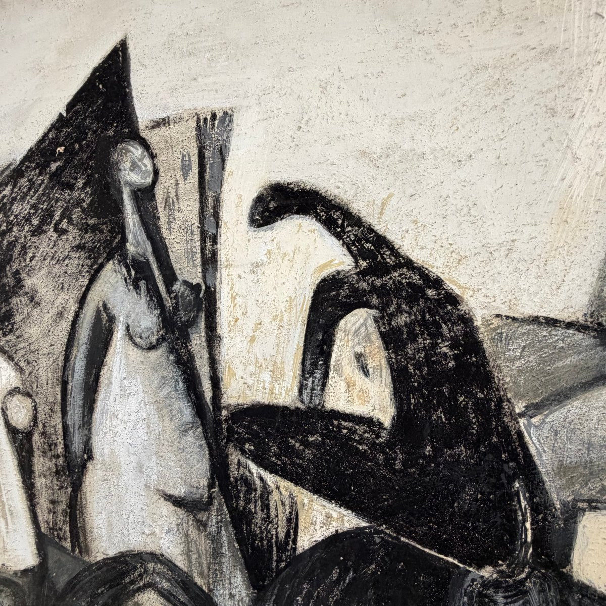 Huile sur papier « Amitiés » de Berthe Dubail-photo-1