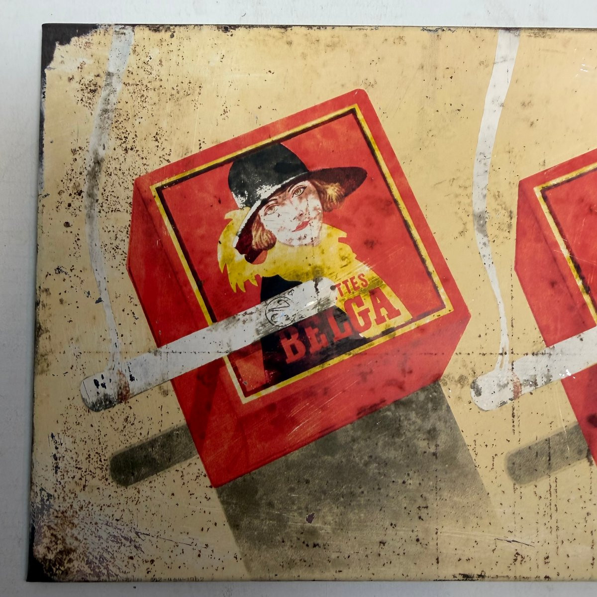 Lithographed Advertising Panel For Belga Cigarettes-photo-2