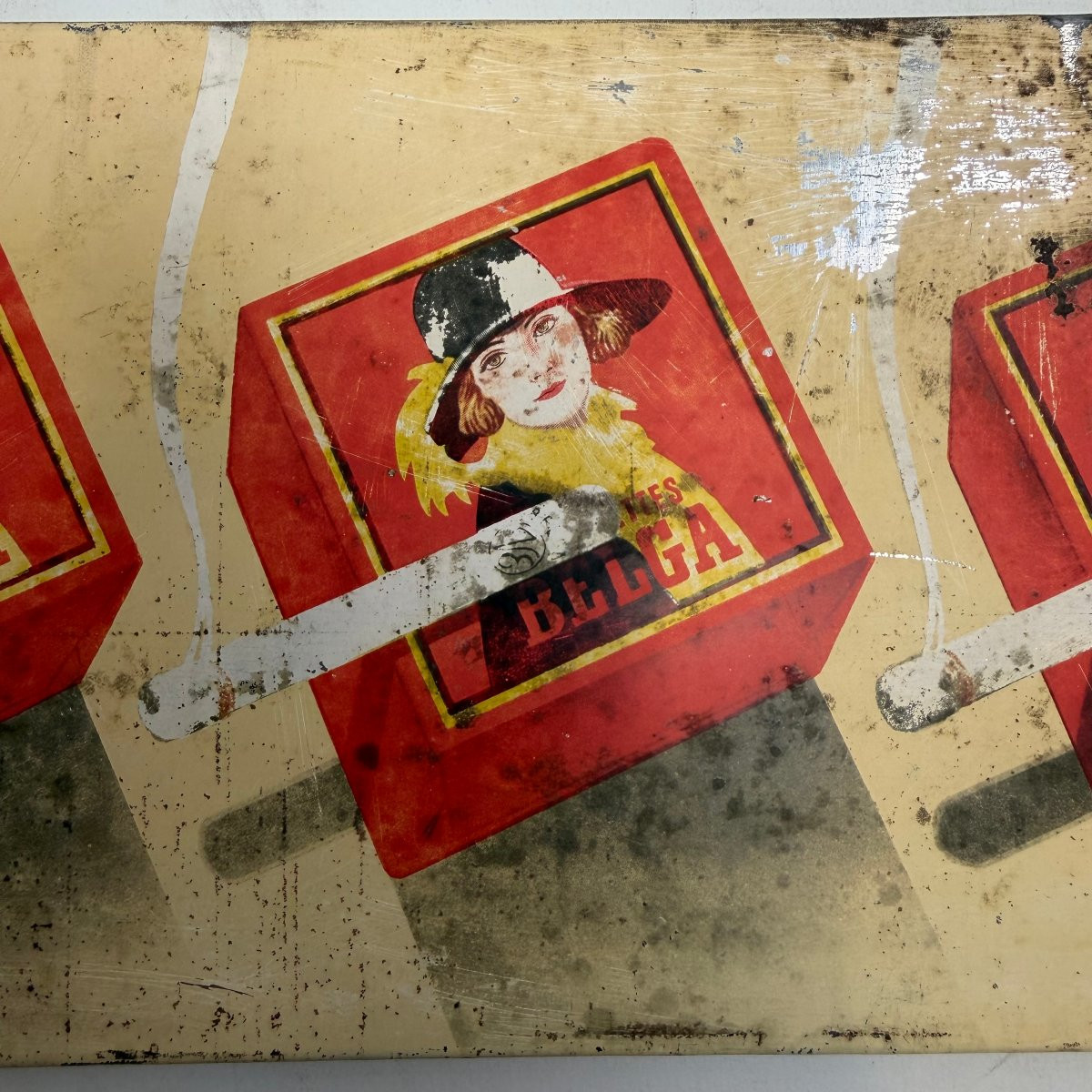 Lithographed Advertising Panel For Belga Cigarettes-photo-3