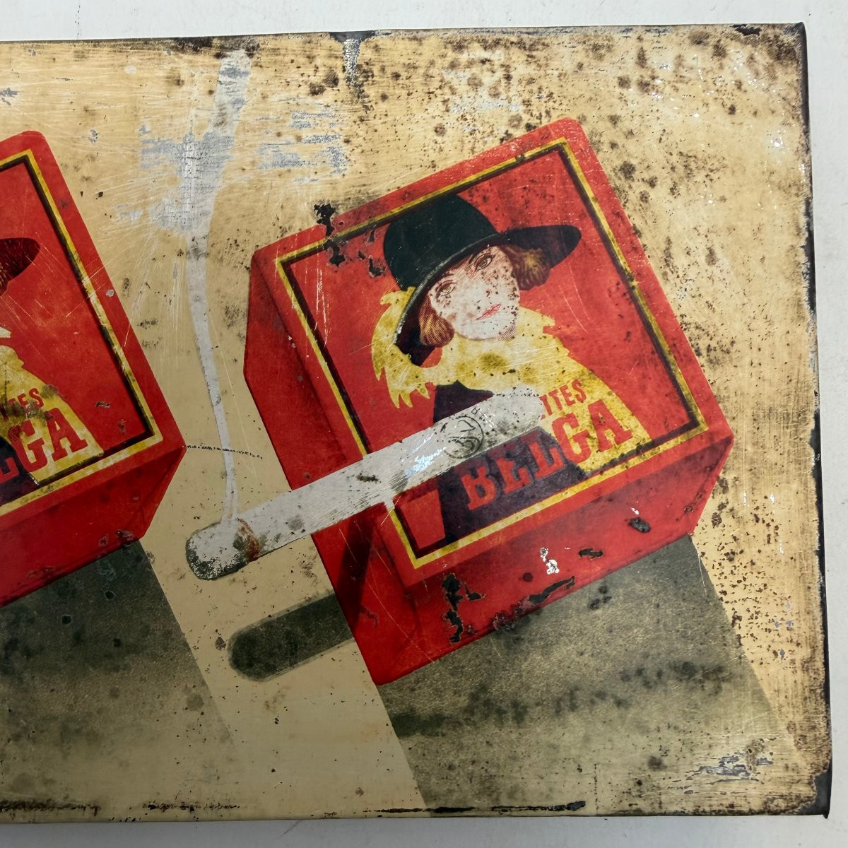 Lithographed Advertising Panel For Belga Cigarettes-photo-4