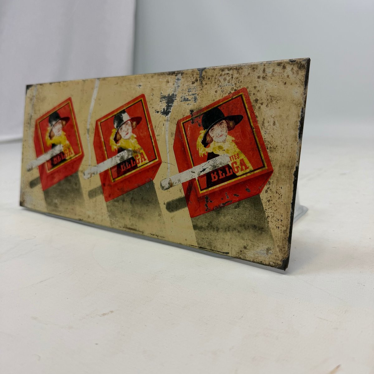 Lithographed Advertising Panel For Belga Cigarettes-photo-5