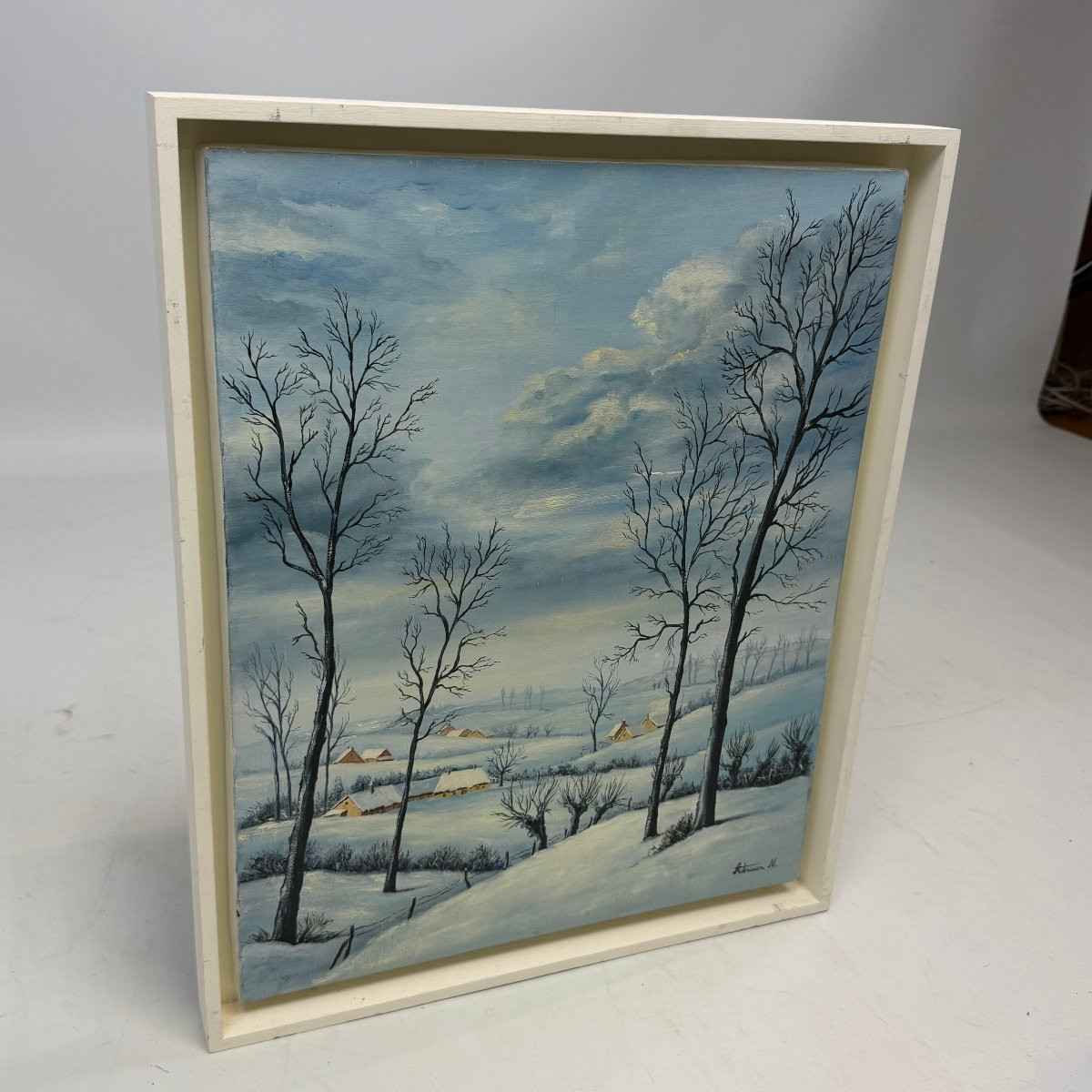 Winter Landscape On Canvas By Adriaen N.-photo-4