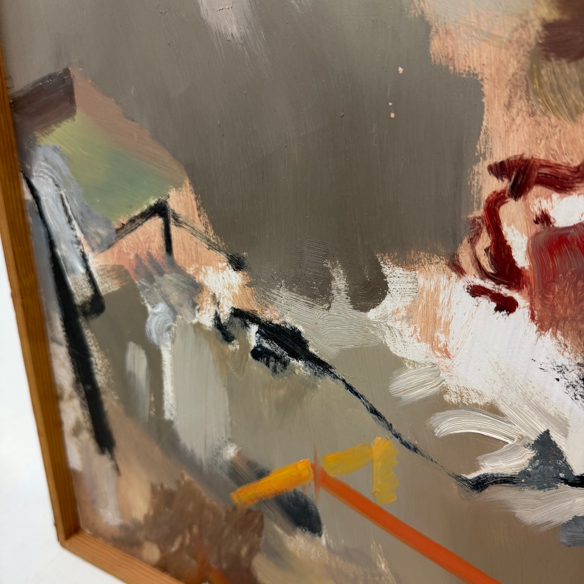 Oil On Panel ‘at Work’ By Yves Bagé-photo-3