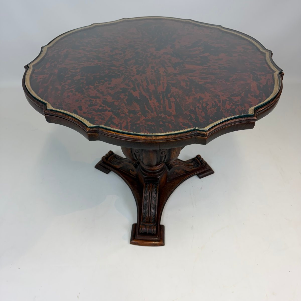 Guéridon avec marqueterie en placage d'écaille de tortue de la Maison Franck -photo-6