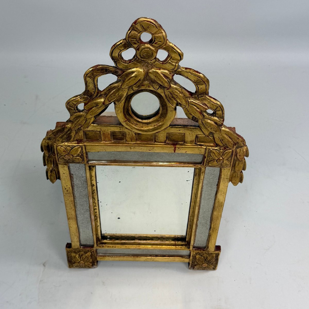 Miroir à fronton de style Louis XVI -photo-2