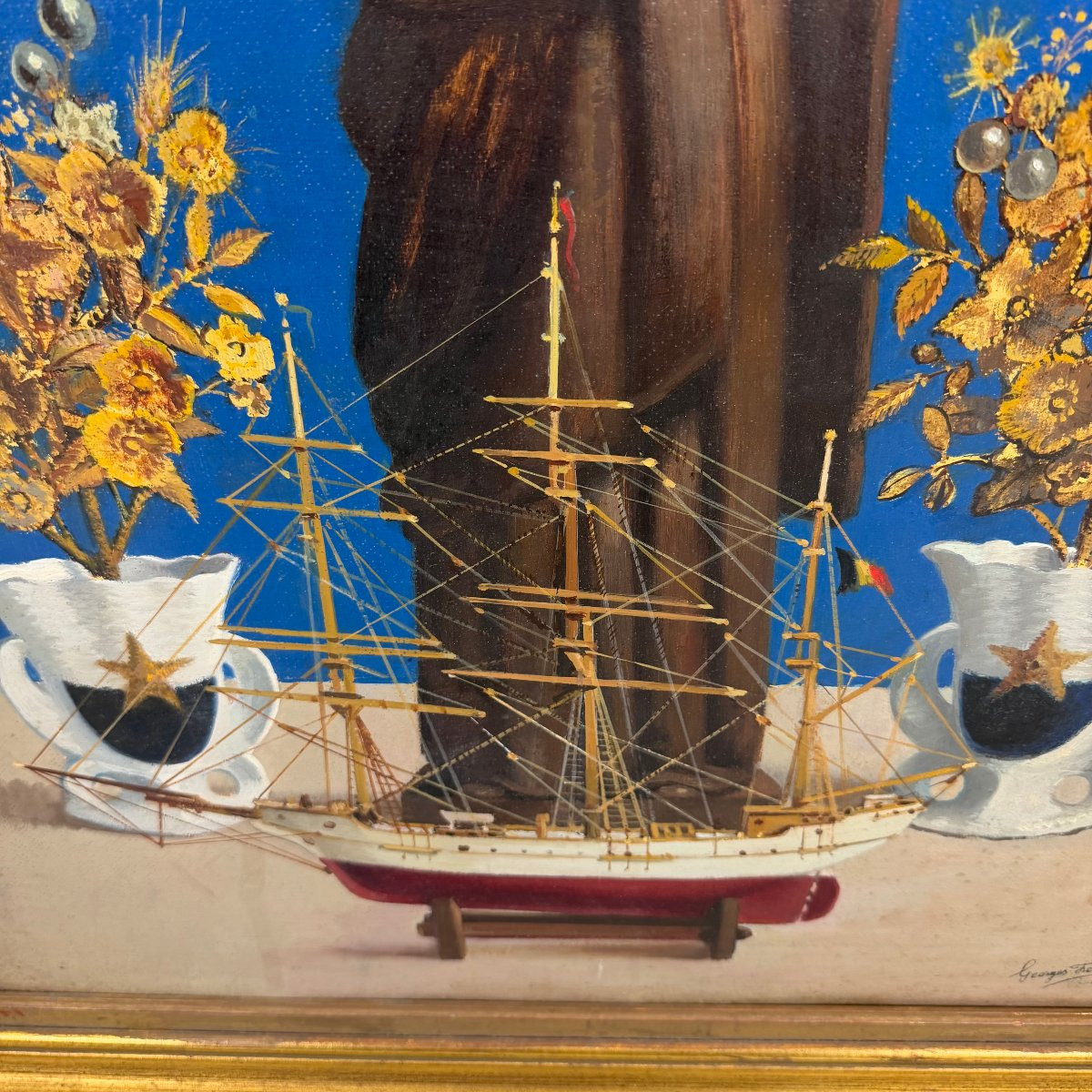 Huile sur toile « Notre-Dame de la Mer » de Georges Frederic-photo-4