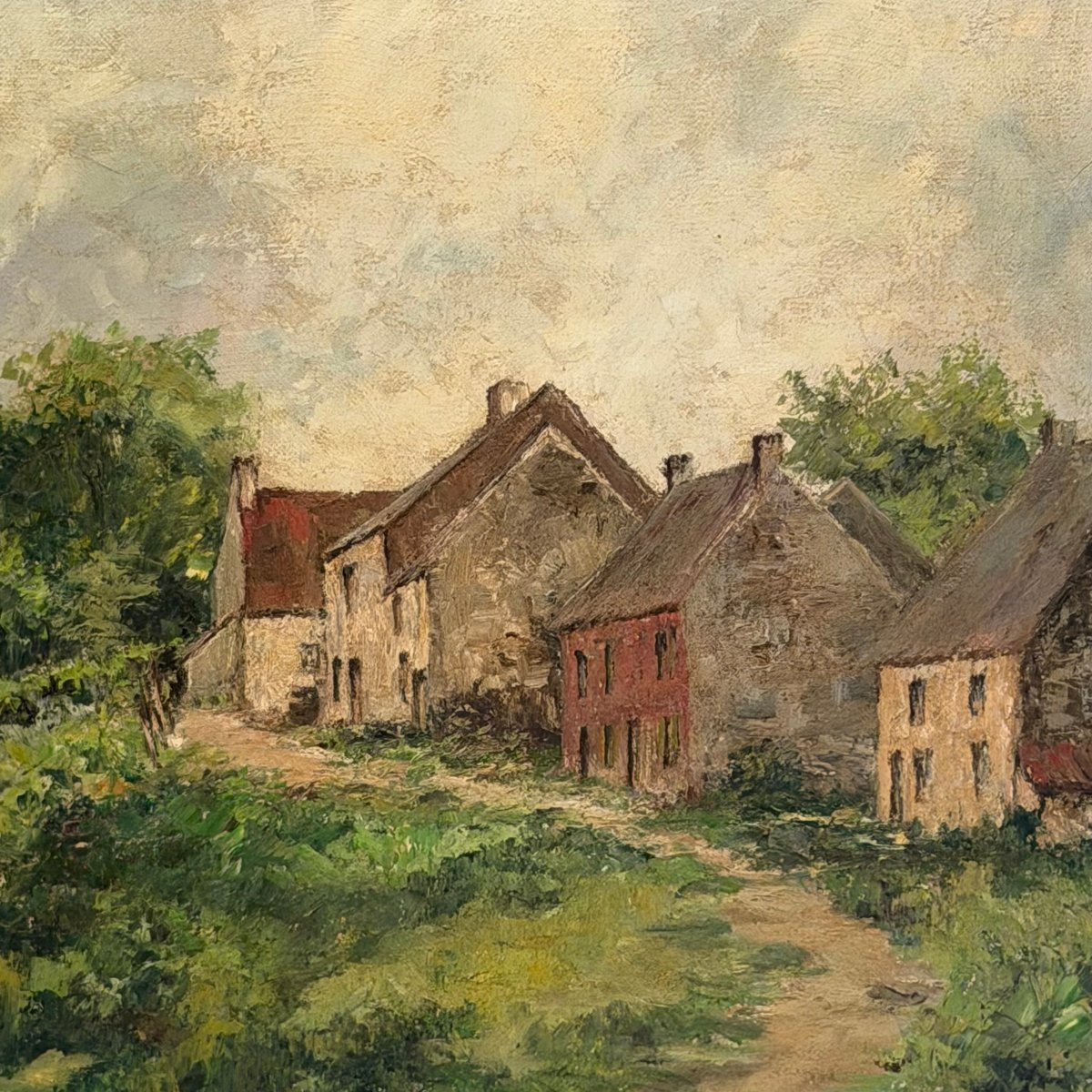 Huile sur toile, vue de campagne par Mya Buggenhout -photo-3