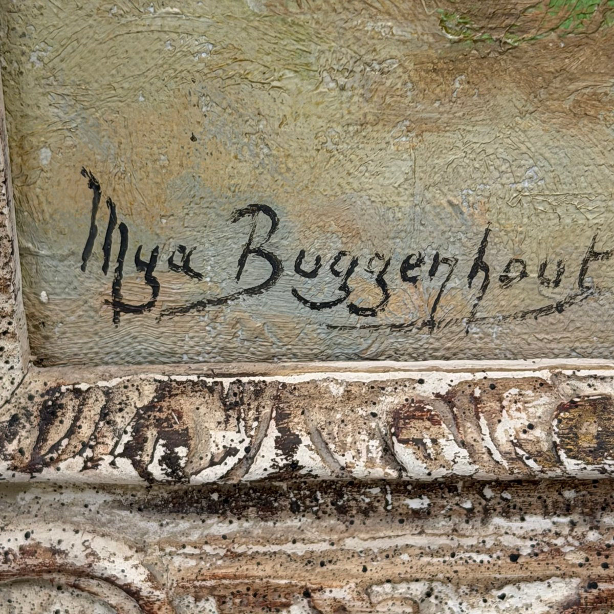Huile sur toile, vue de campagne par Mya Buggenhout -photo-2