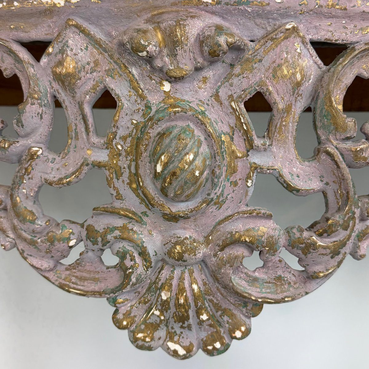 Console Louis XV avec plateau en marbre noir -photo-4