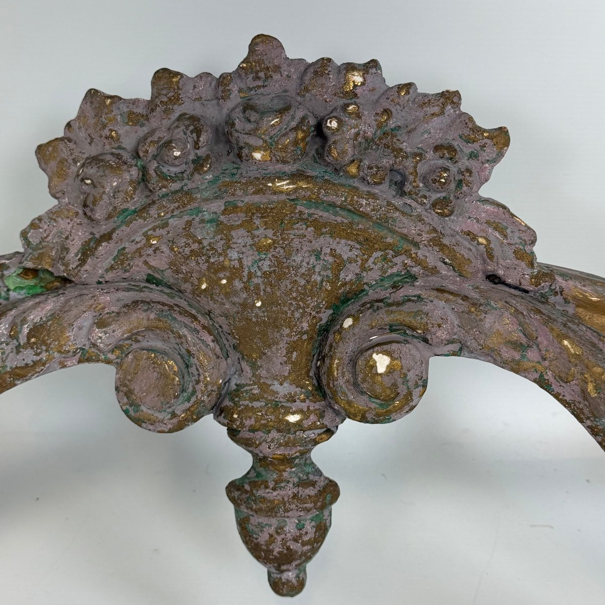Console Louis XV avec plateau en marbre noir -photo-1