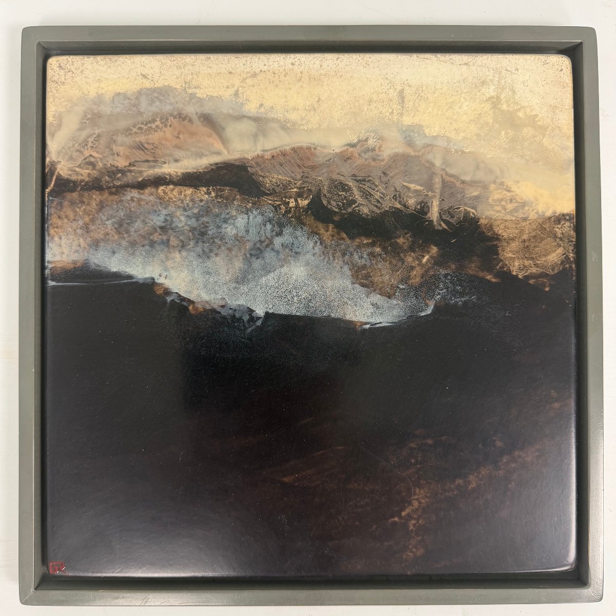Ensemble de 4 peintures laque sur bois de Gérard Redoulès -photo-2