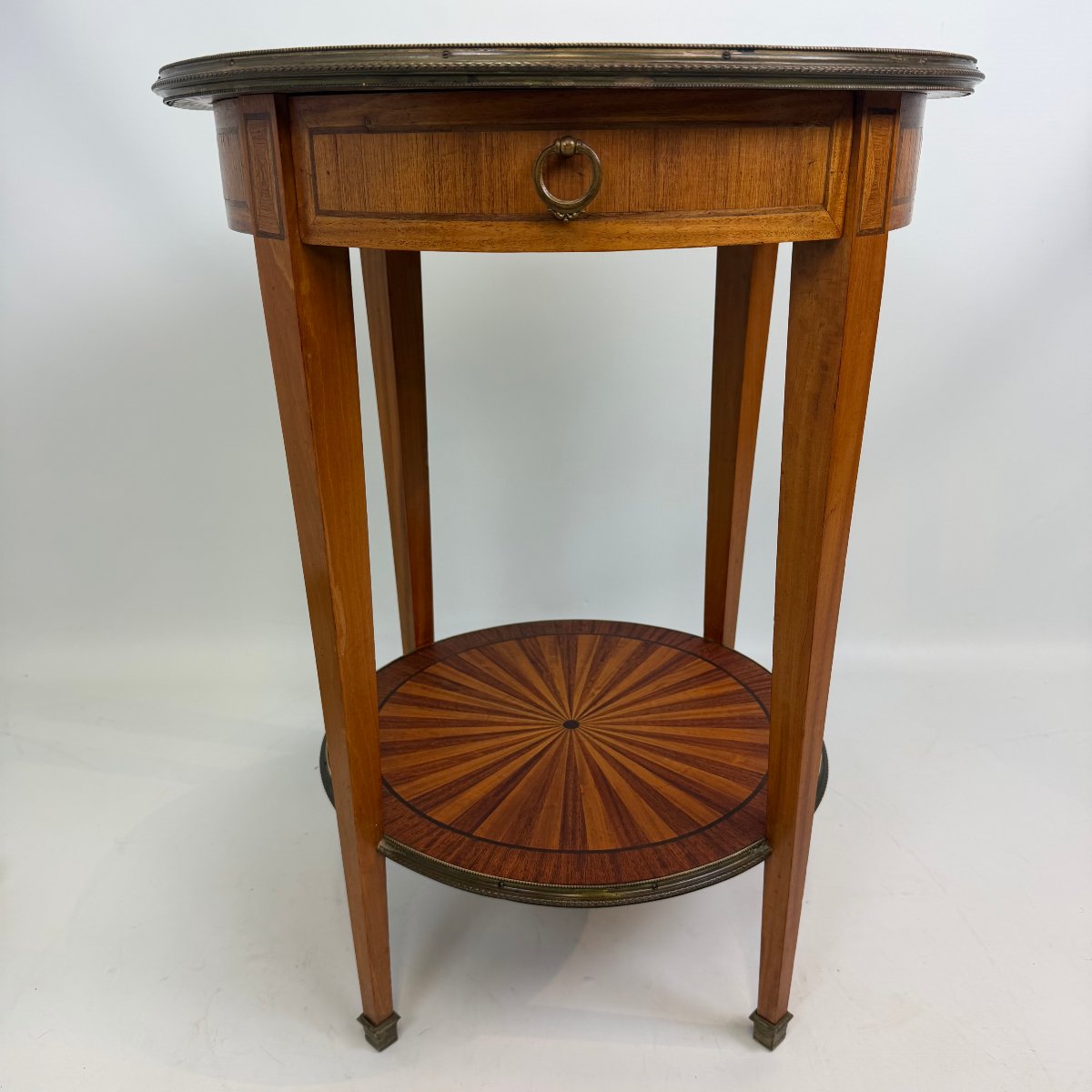 Marquetry Bouillotte Table-photo-5