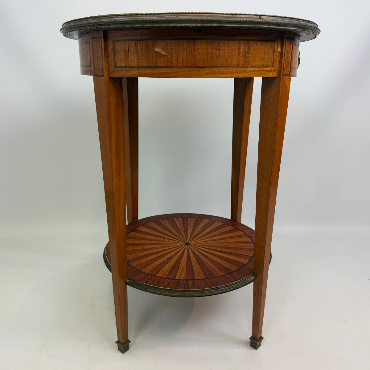 Marquetry Bouillotte Table-photo-8