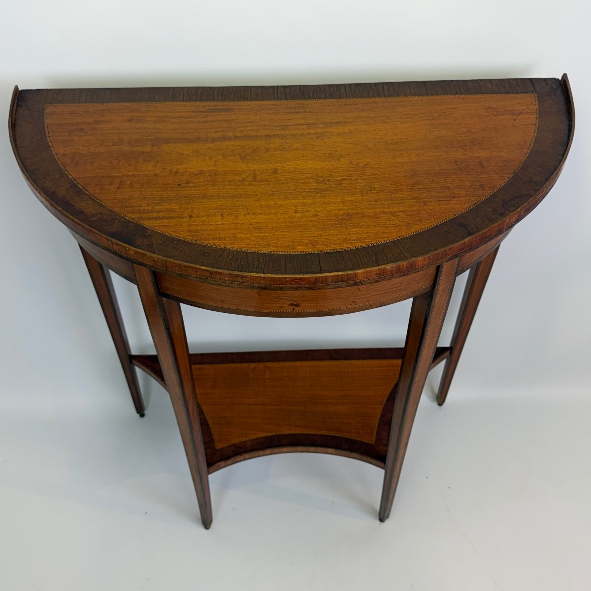Edwardian Sheraton-style Half-moon Table-photo-4