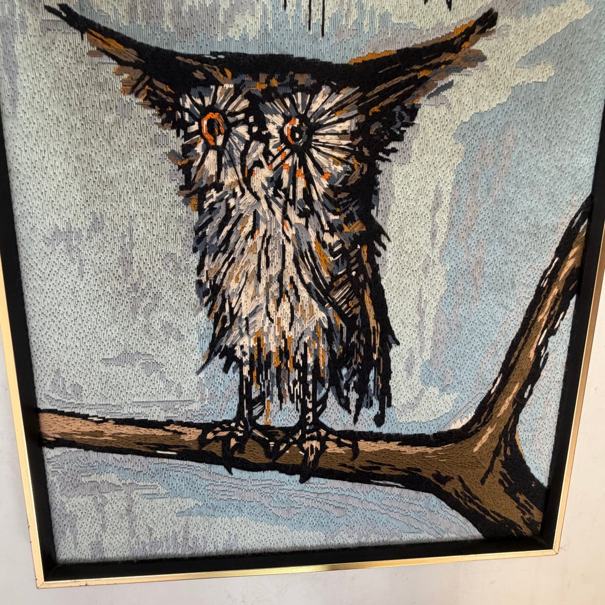 Tapisserie d'après le tableau « La Chouette » de Bernard Buffet, réalisée par Dollfus-Mieg & Co-photo-2