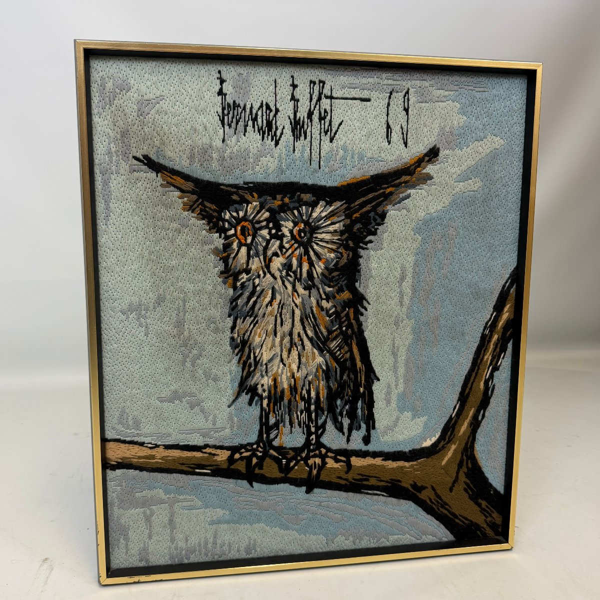 Tapisserie d'après le tableau « La Chouette » de Bernard Buffet, réalisée par Dollfus-Mieg & Co-photo-3