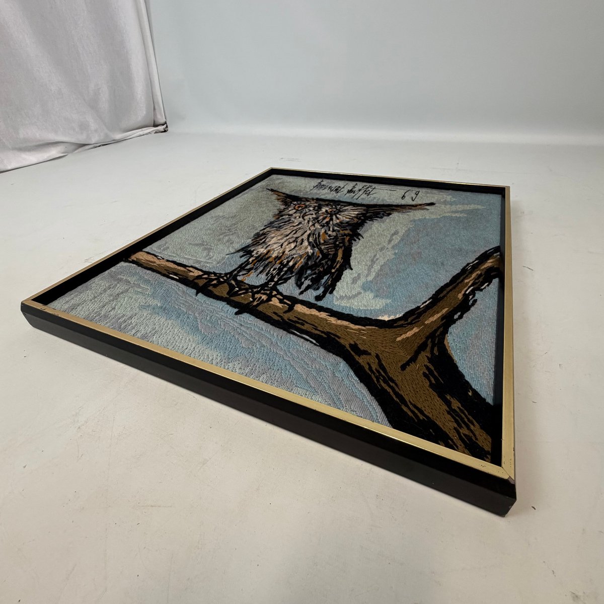 Tapisserie d'après le tableau « La Chouette » de Bernard Buffet, réalisée par Dollfus-Mieg & Co-photo-5