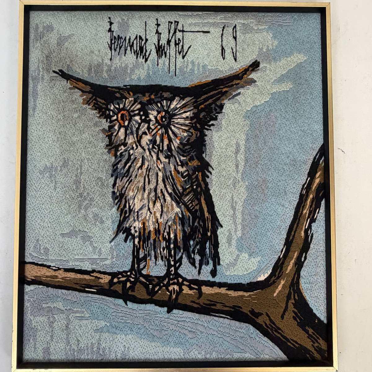 Tapisserie d'après le tableau « La Chouette » de Bernard Buffet, réalisée par Dollfus-Mieg & Co-photo-6