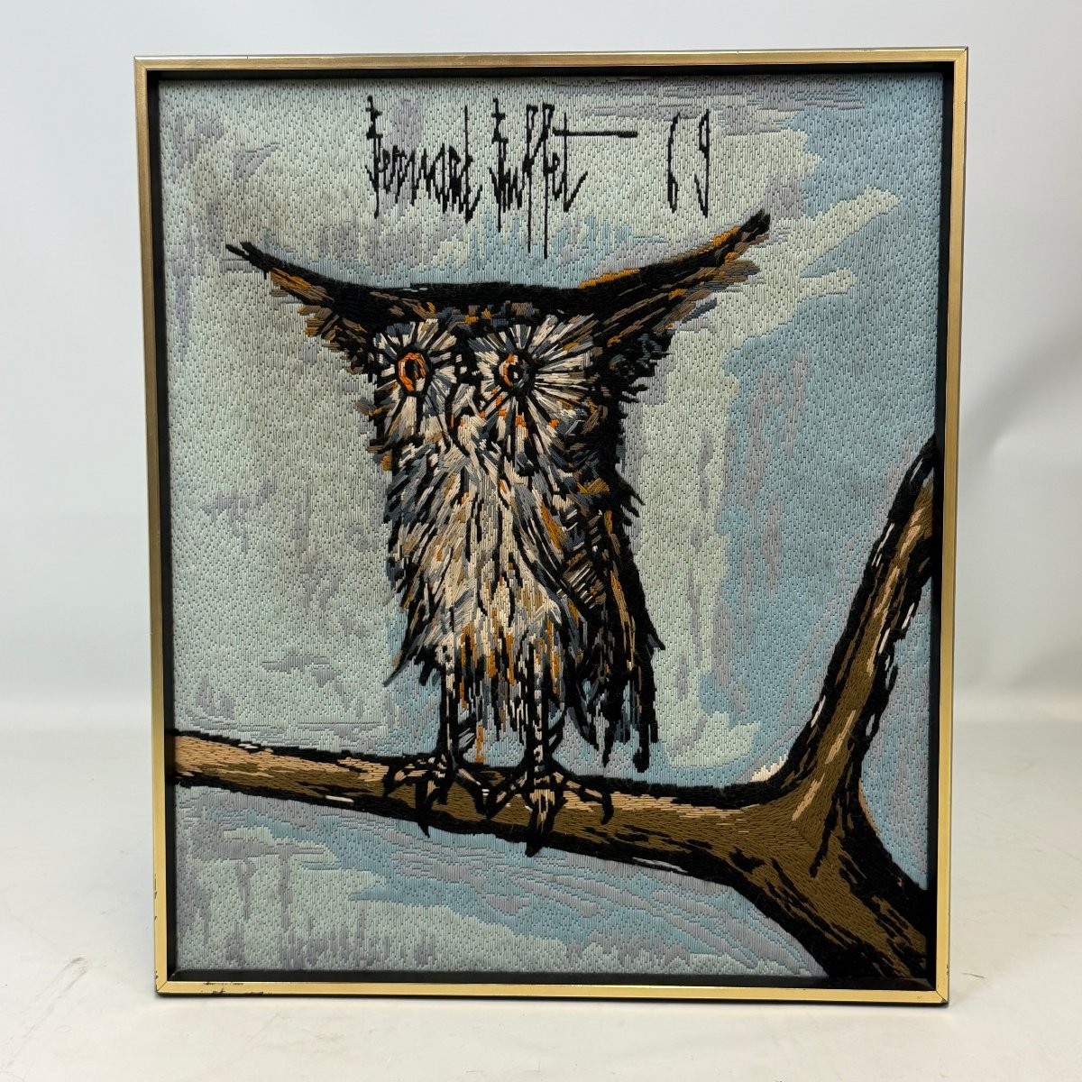 Tapisserie d'après le tableau « La Chouette » de Bernard Buffet, réalisée par Dollfus-Mieg & Co-photo-7
