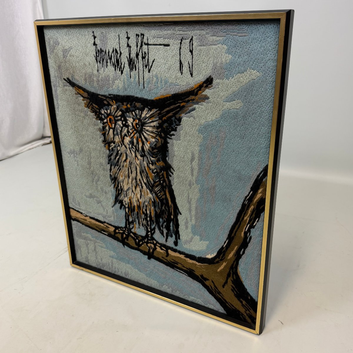Tapisserie d'après le tableau « La Chouette » de Bernard Buffet, réalisée par Dollfus-Mieg & Co-photo-8