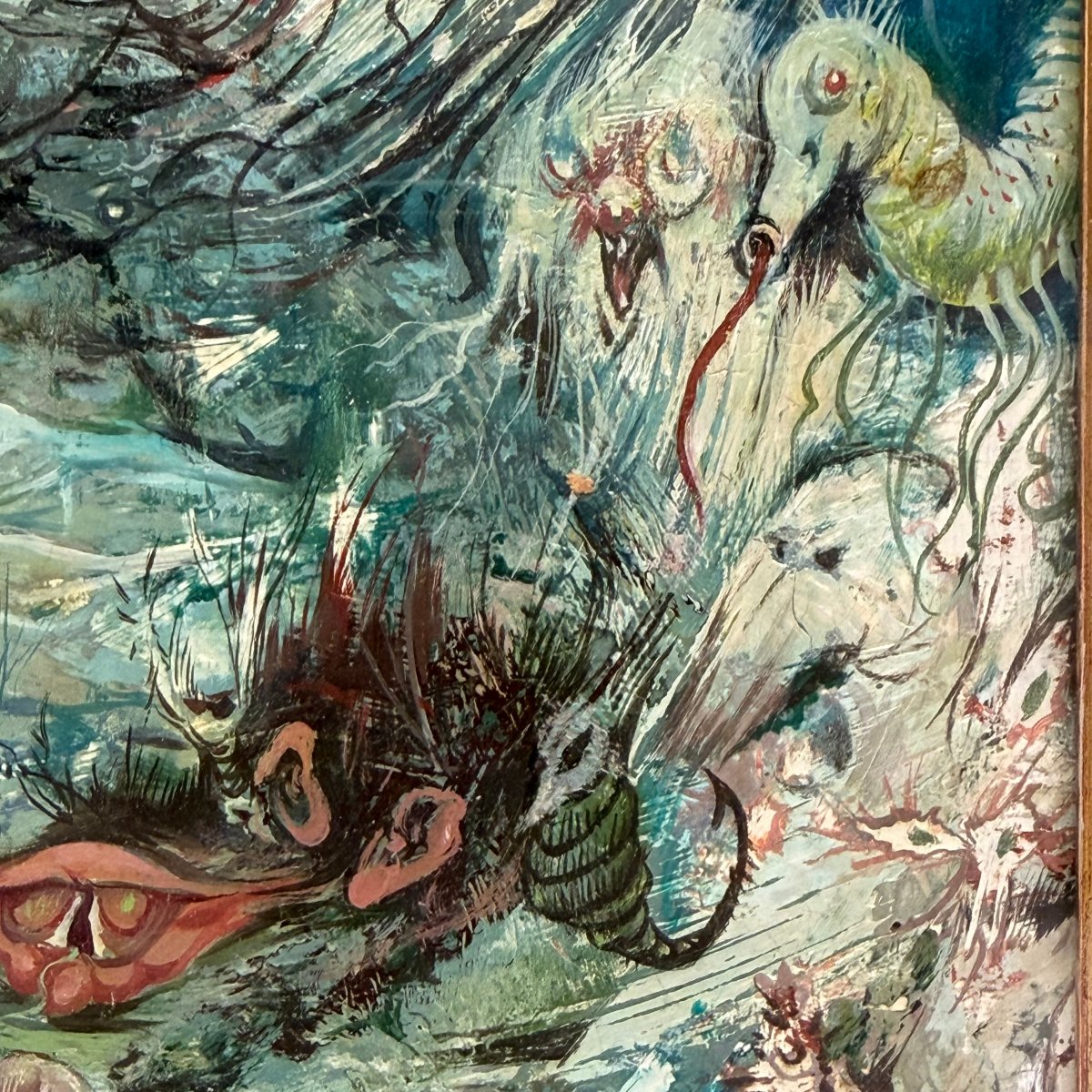 Oil On Panel 'an Imaginary World' By Jean Dratz-photo-2