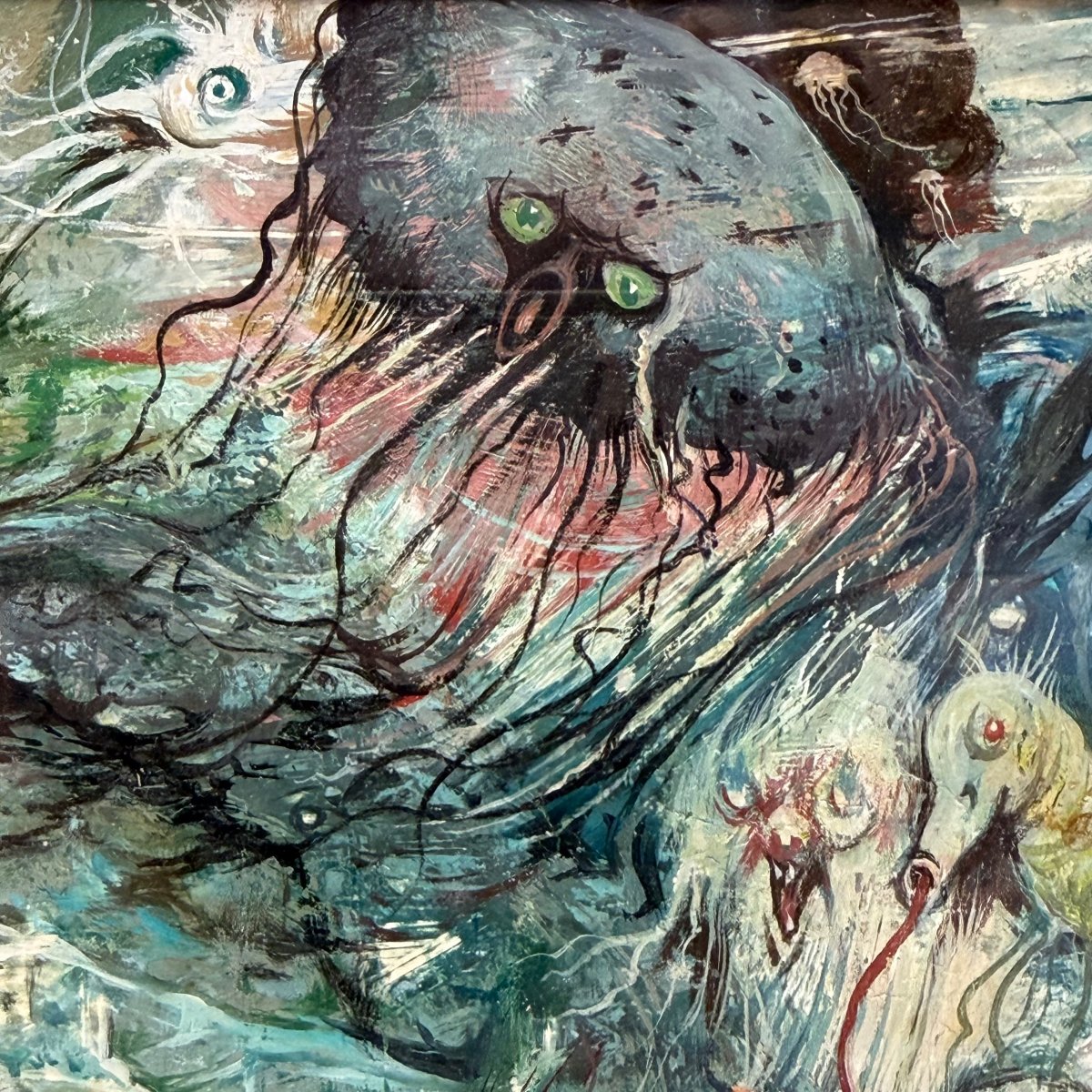 Oil On Panel 'an Imaginary World' By Jean Dratz-photo-3