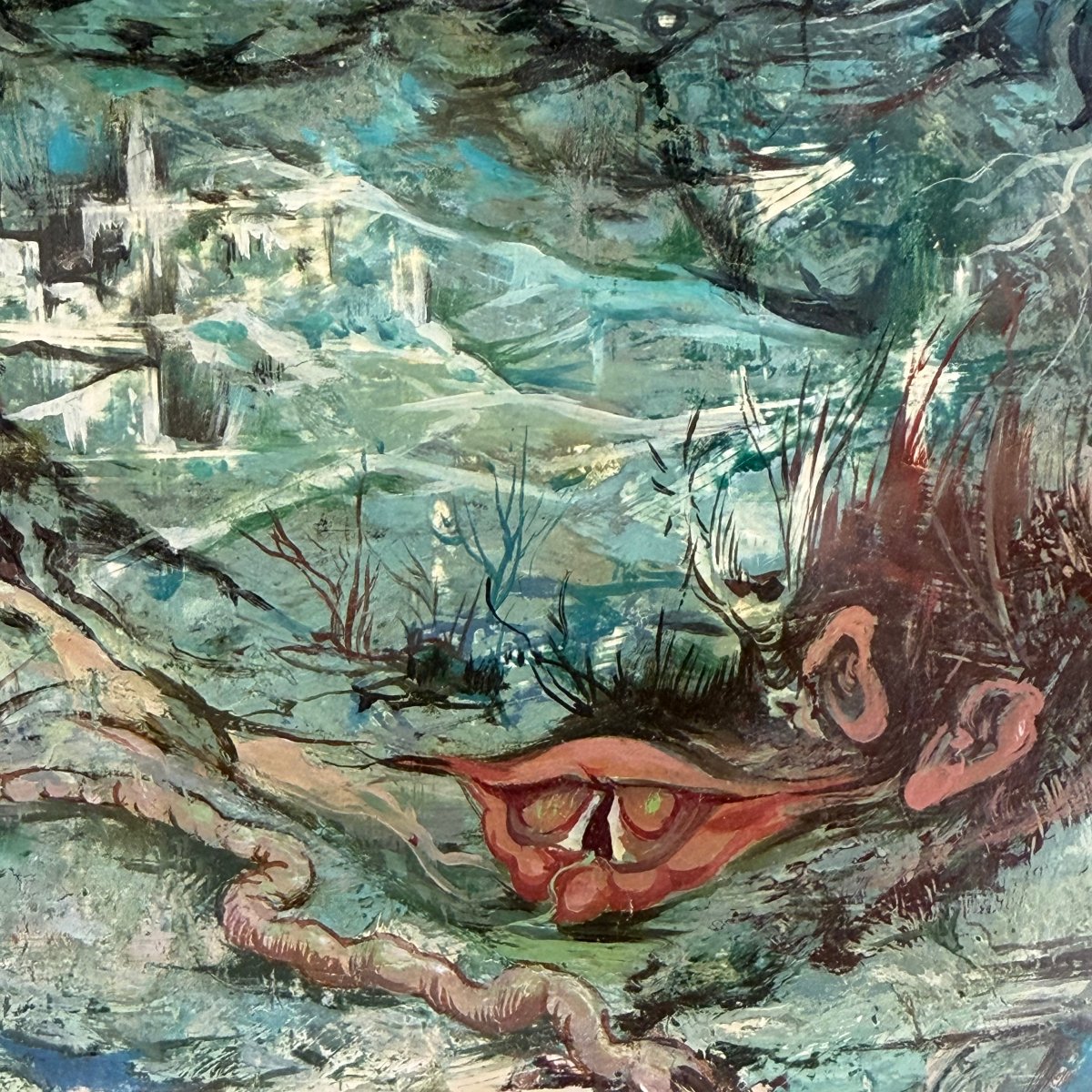 Oil On Panel 'an Imaginary World' By Jean Dratz-photo-5