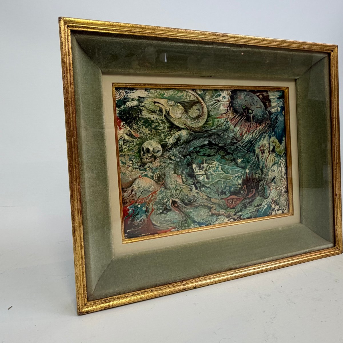 Oil On Panel 'an Imaginary World' By Jean Dratz-photo-6