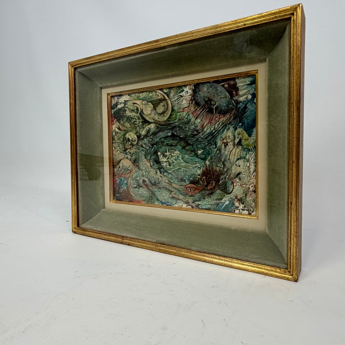 Oil On Panel 'an Imaginary World' By Jean Dratz-photo-8
