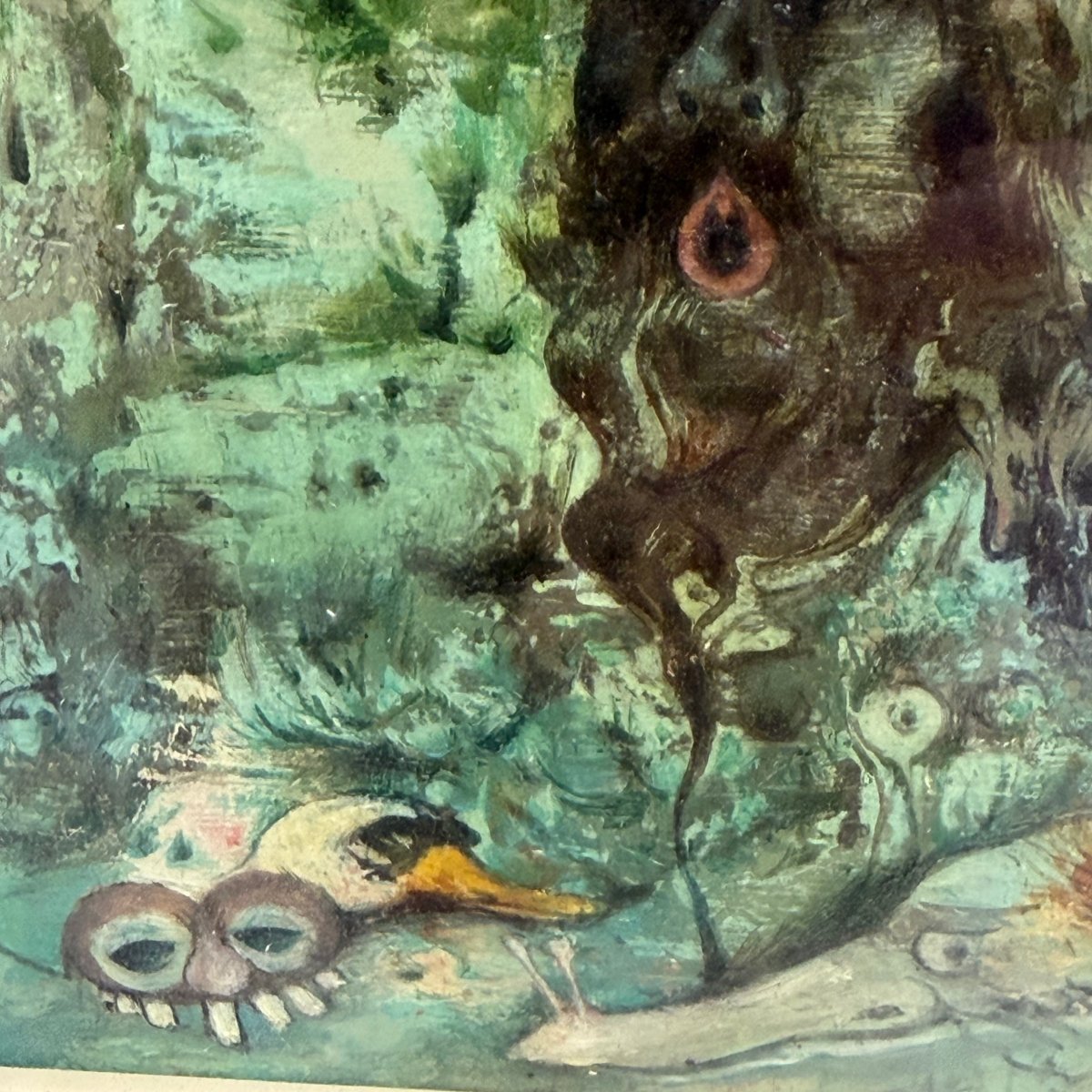 Huile sur panneau « Visages imaginaires » de Jean Dratz -photo-2