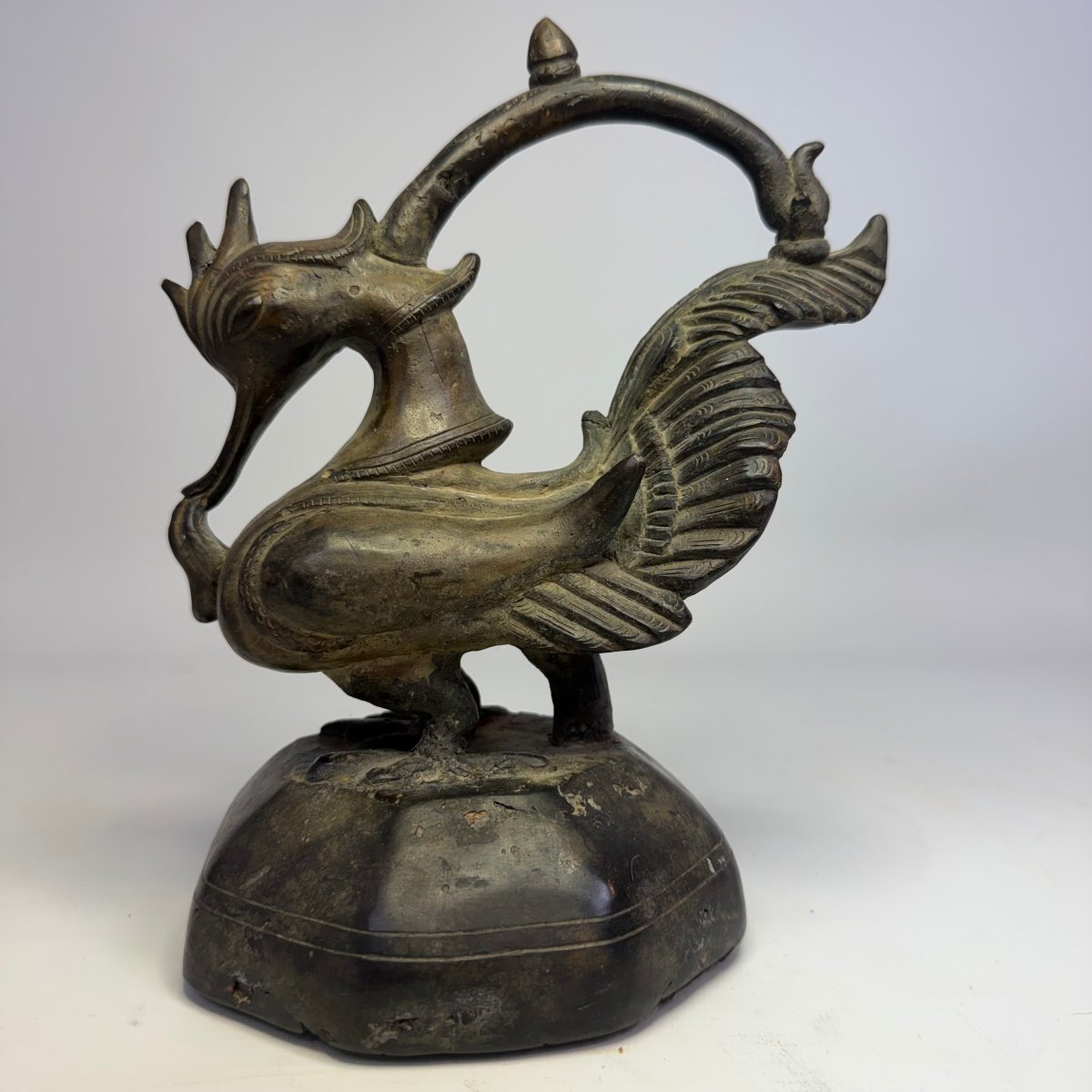 Poids à opium birman en bronze du XIXe siècle -photo-3