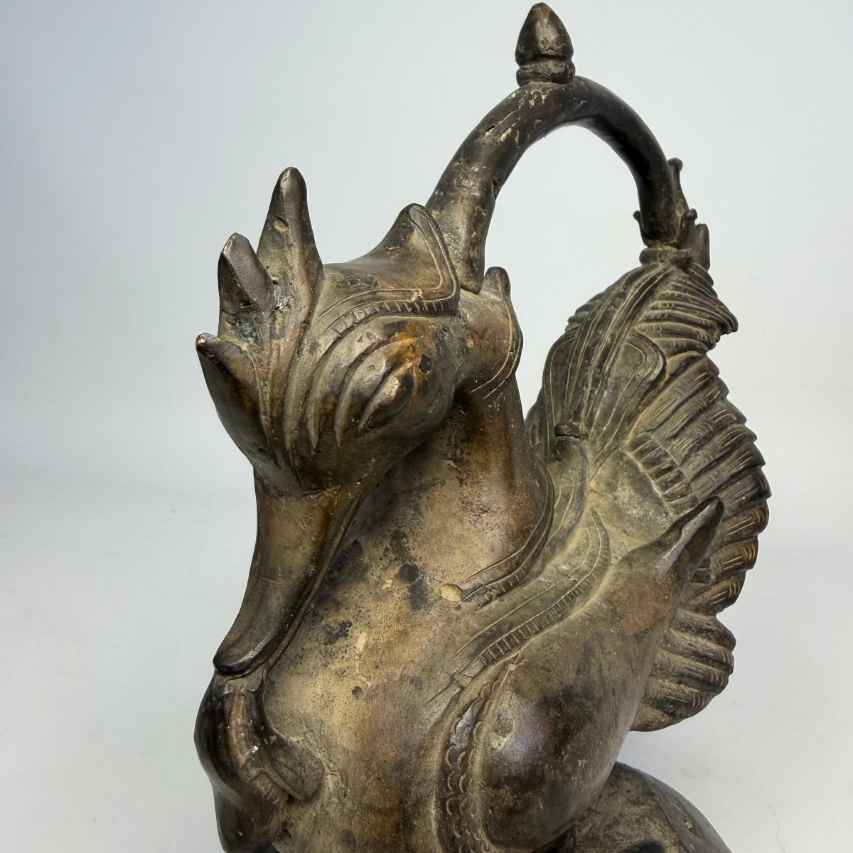 Poids à opium birman en bronze du XIXe siècle -photo-4