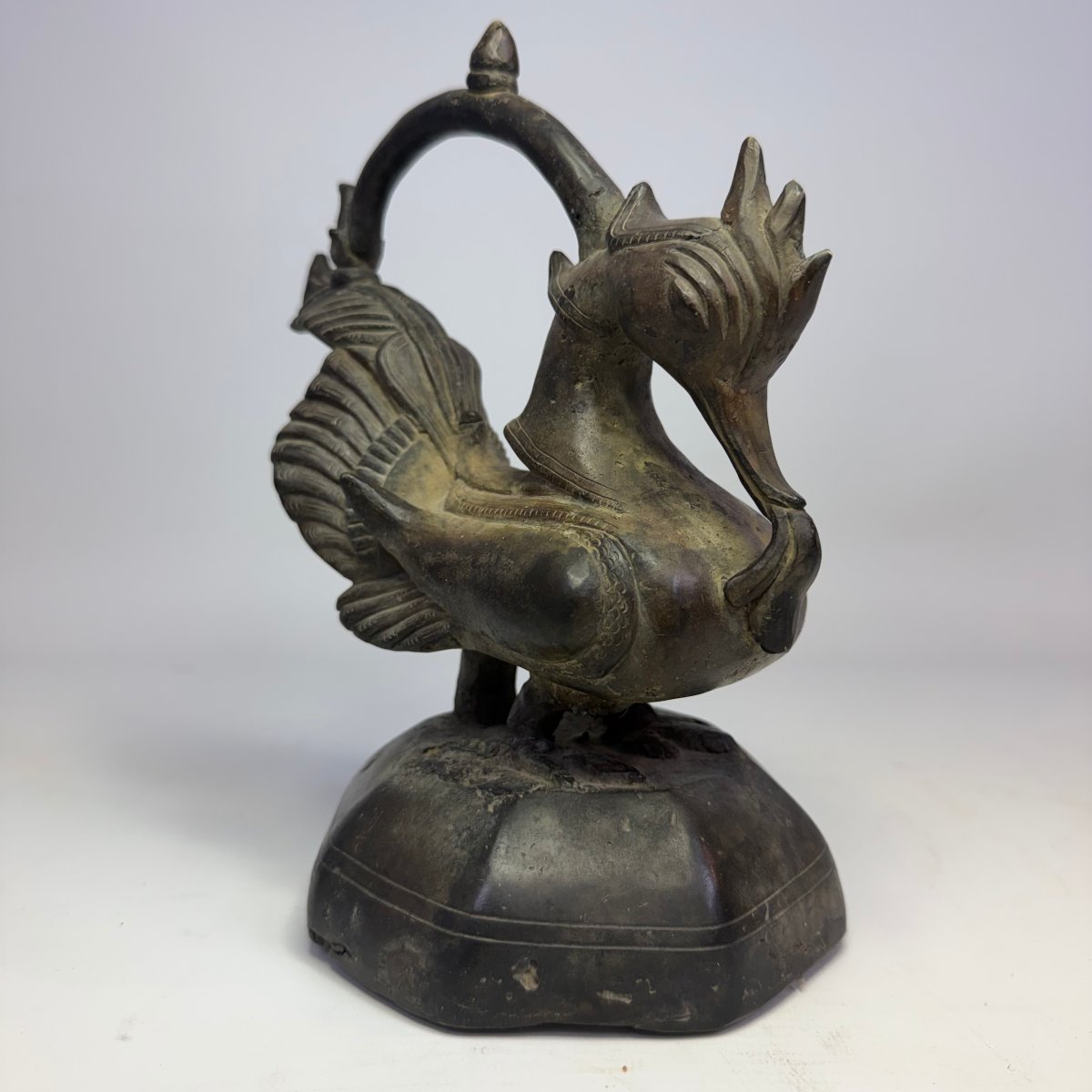 Poids à opium birman en bronze du XIXe siècle -photo-1