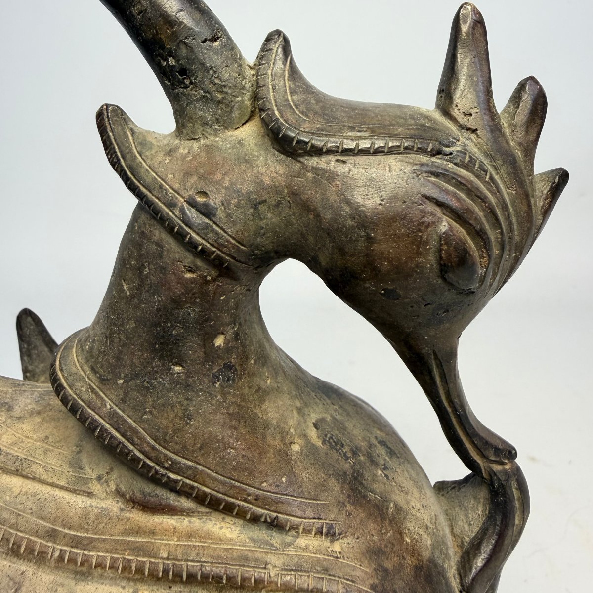 Poids à opium birman en bronze du XIXe siècle -photo-5