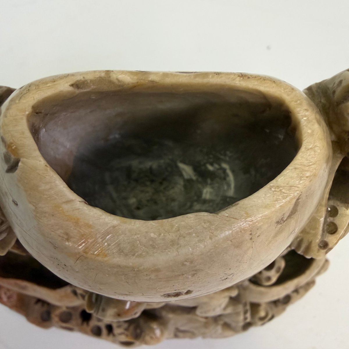 Brush Pot And Inkwell In Chinese Soapstone-photo-4