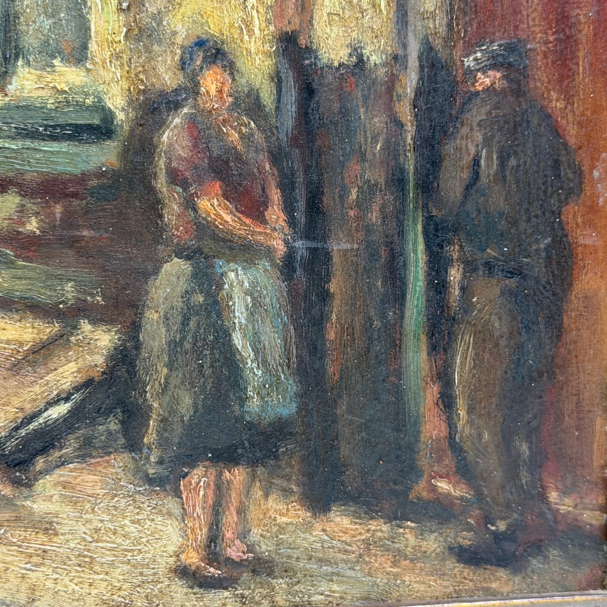Huile sur toile 'Vue de rue' G. Matthyssens -photo-4