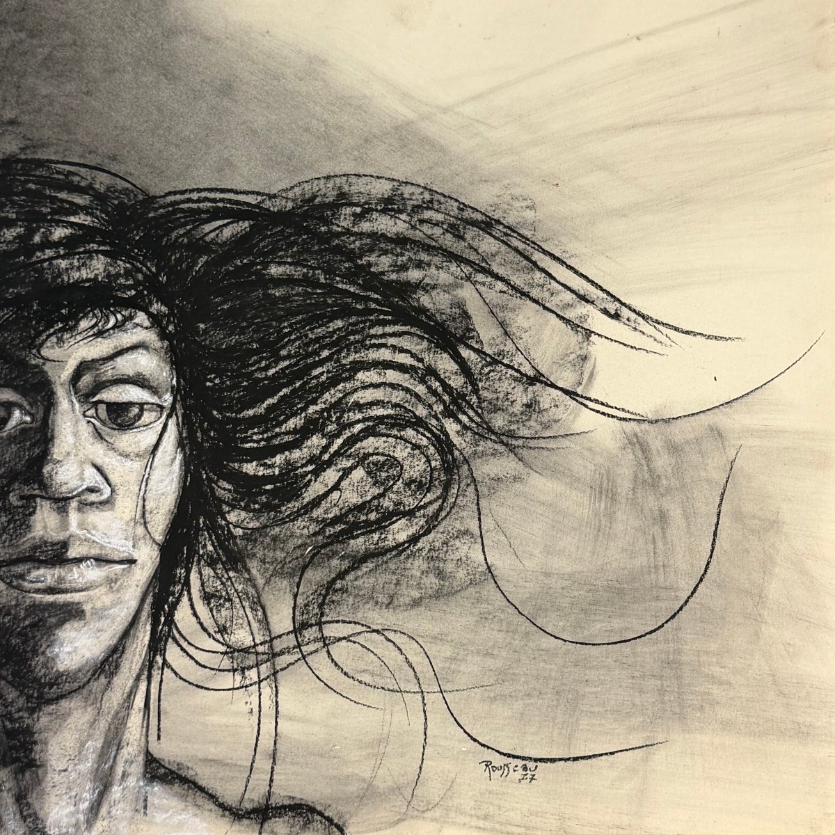 Fusain sur papier d'Alain Rousseau -photo-4