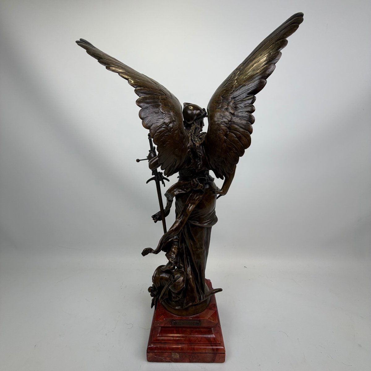 Bronze Statue “la Paix Armée” By Jules Félix Coutan -photo-4