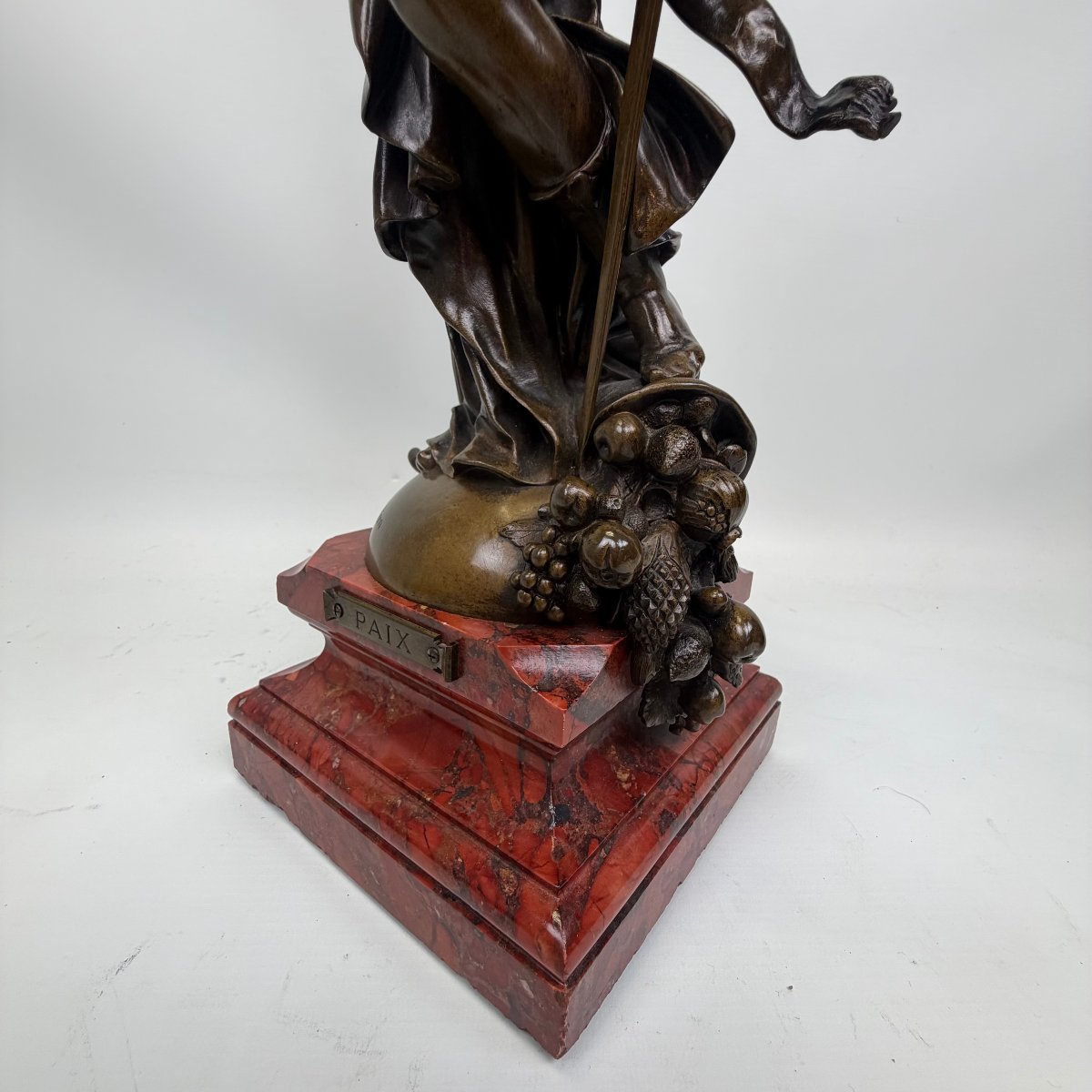 Bronze Statue “la Paix Armée” By Jules Félix Coutan -photo-1